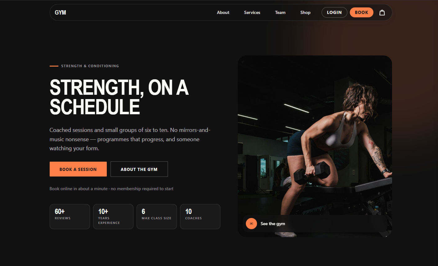 Pamje e prototipit live Gym