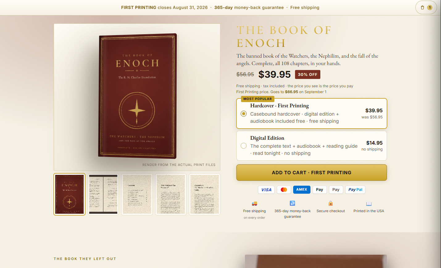 Pamje e prototipit live The Book of Enoch
